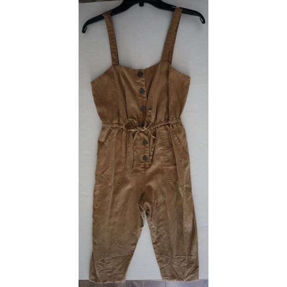 Alice + Olivia CC105A20803 Women's Sz 2 Tan Tiana Linen-Blend Jumpsuit $395 - Picture 5 of 12